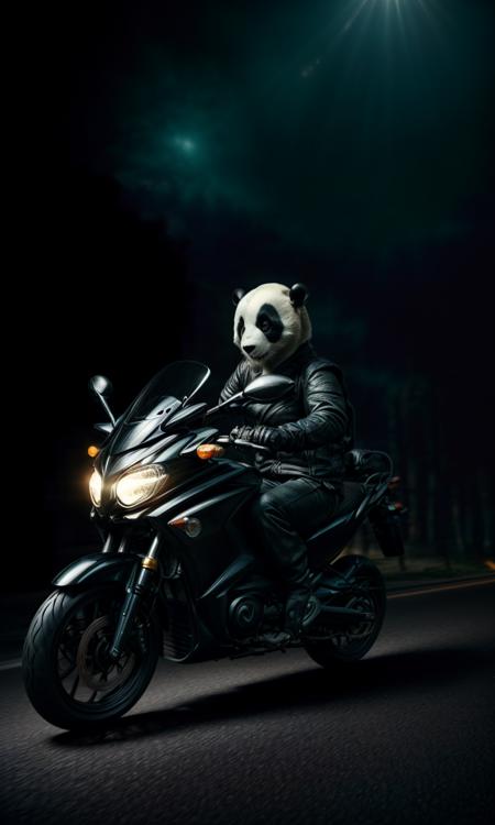 05283-2469157137-panda riding moped, speeding past other cars, photorealistic, cinematic lighting, dark atmosphere, volumetric lighting, action p.png